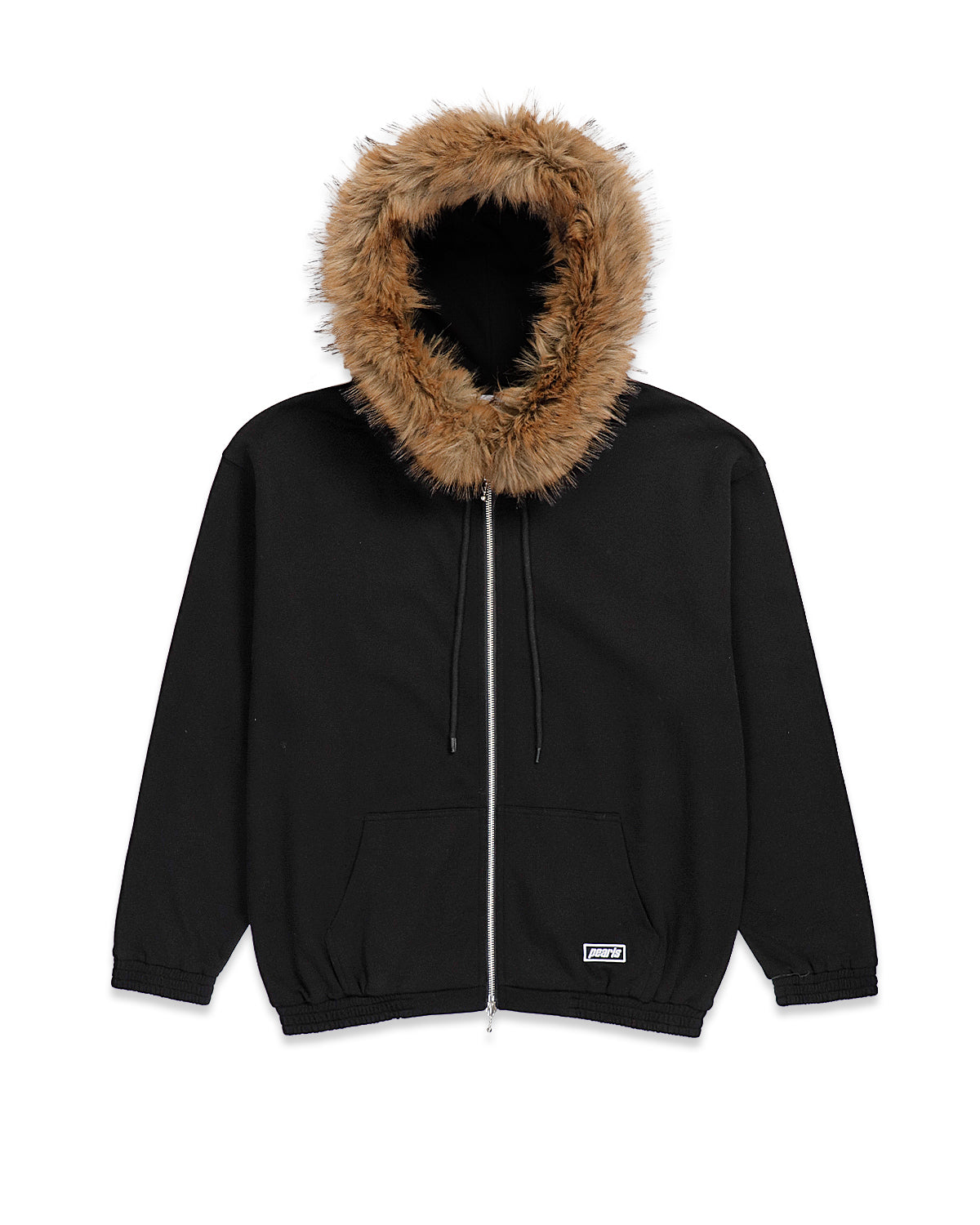 FUR ZIP HOOD BLACK (SOFT CUT) – Pearls Skateboards