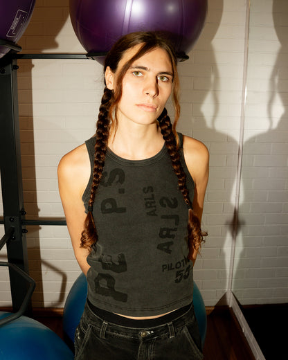 STAMP TANK FADED BLACK