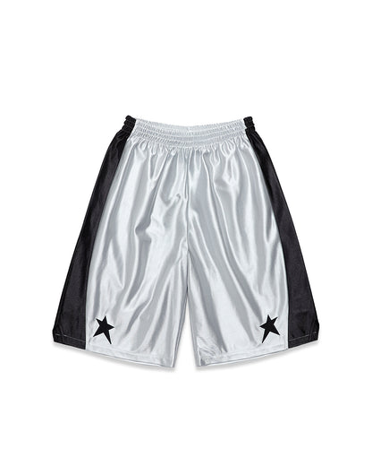 STAR BASKETBALL SHORTS SILVER
