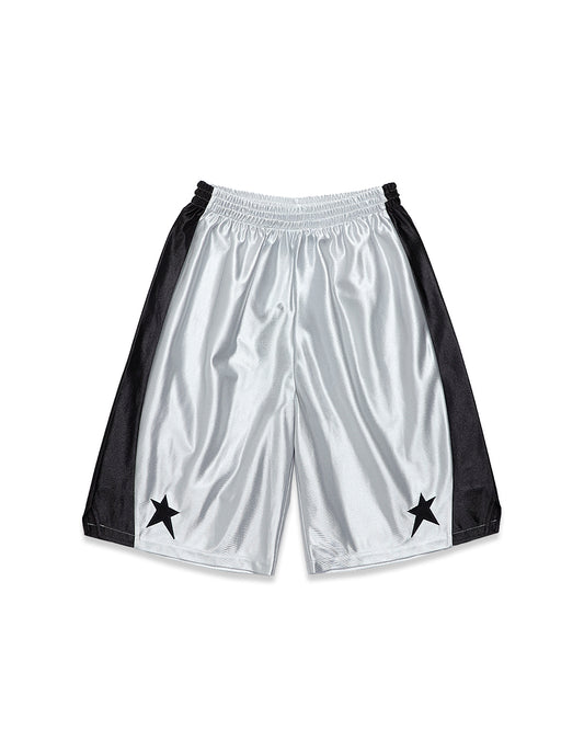 STAR BASKETBALL SHORTS SILVER